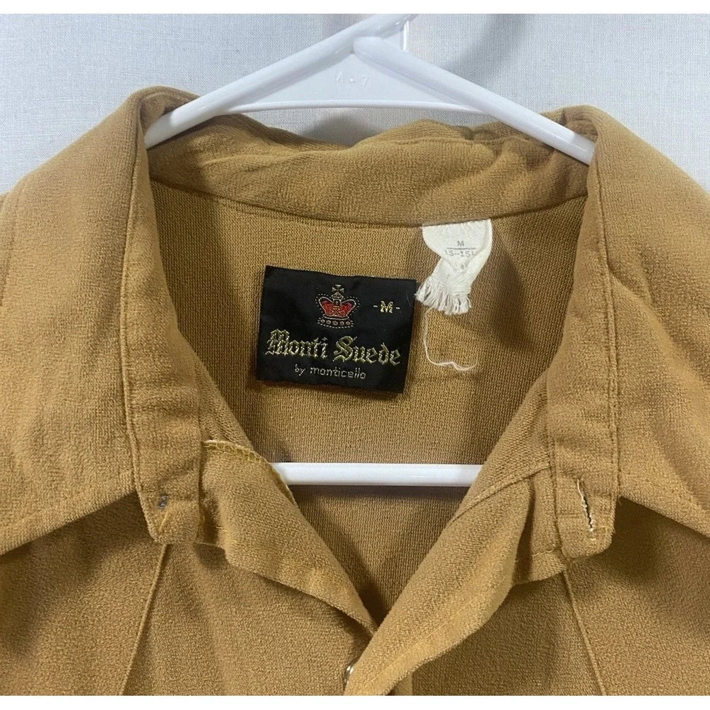Vintage Monti Suede By‎ Monticello Western Shirt Light Brown Sz Medium